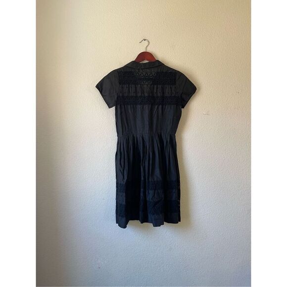 Vintage eyelet lace embroidered‎ shirt dress size small - Picture 4 of 7